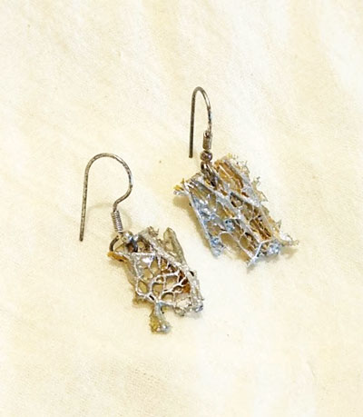 Aretes nopal plateado